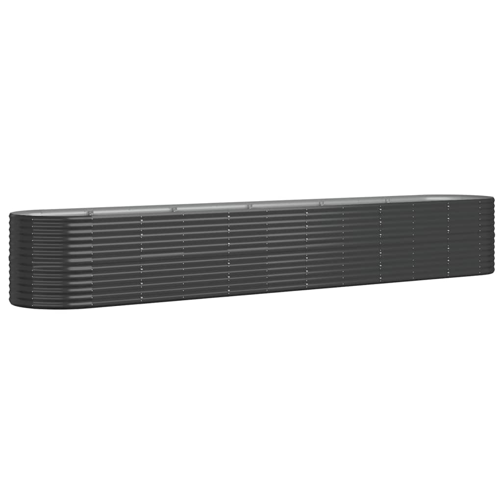 Høybed galvanisert stål 440x80x68 cm antrasitt