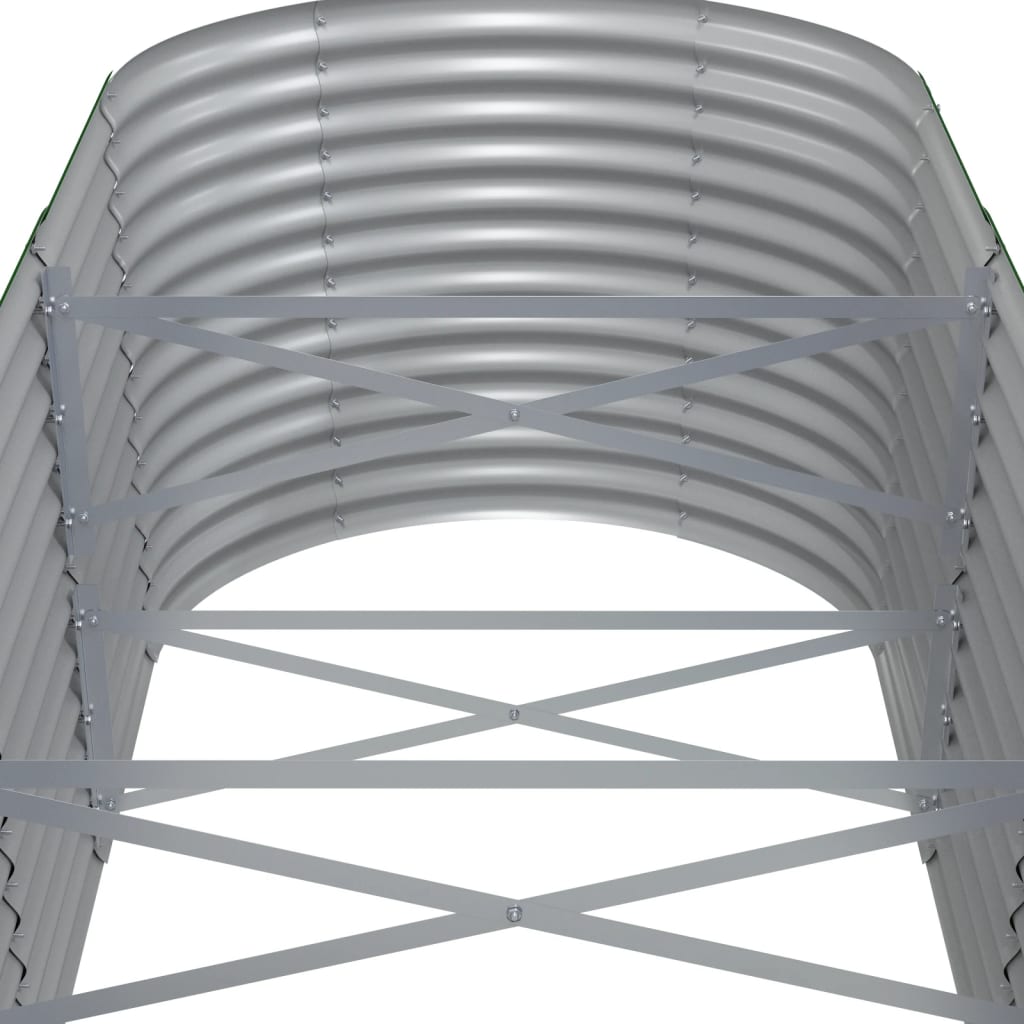 Høybed pulverlakkert stål 620x80x68 cm grå