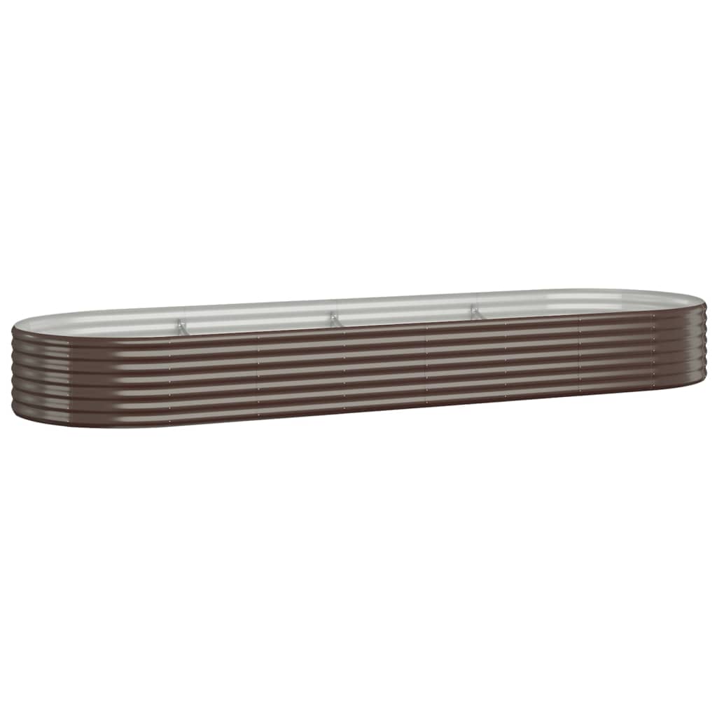 Høybed galvanisert stål 322x100x36 cm brun