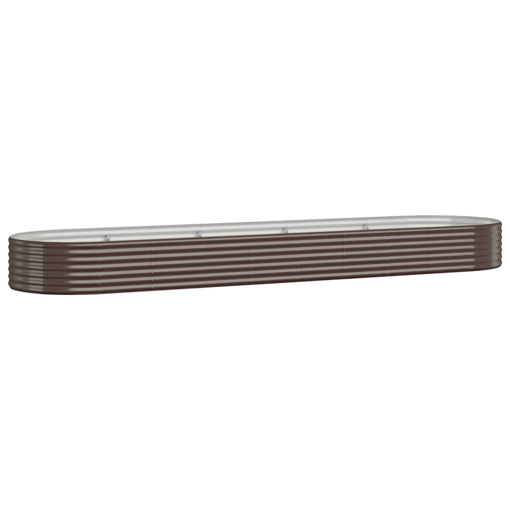 Høybed galvanisert stål 396x100x36 cm brun