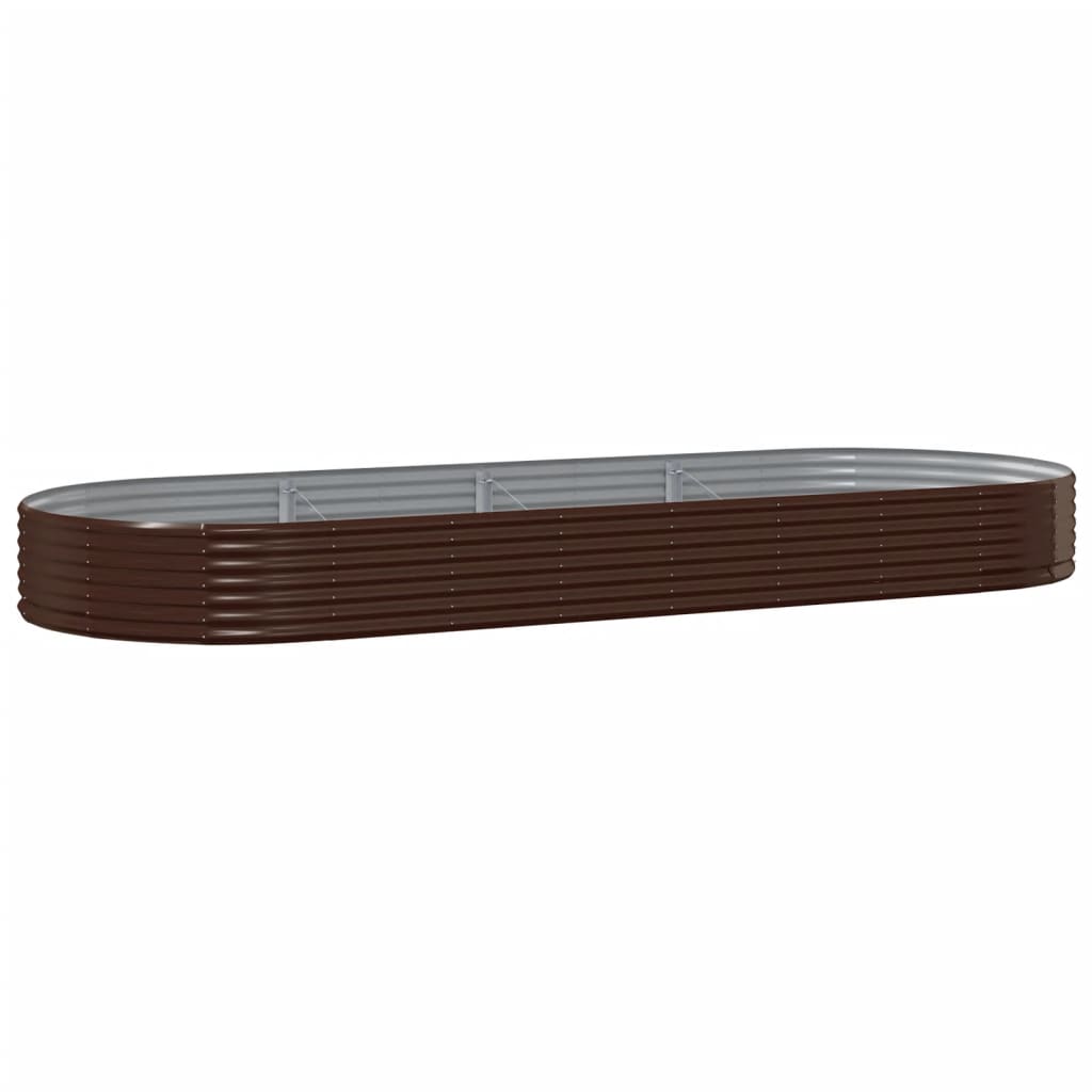 Høybed galvanisert stål 373x140x36 cm brun