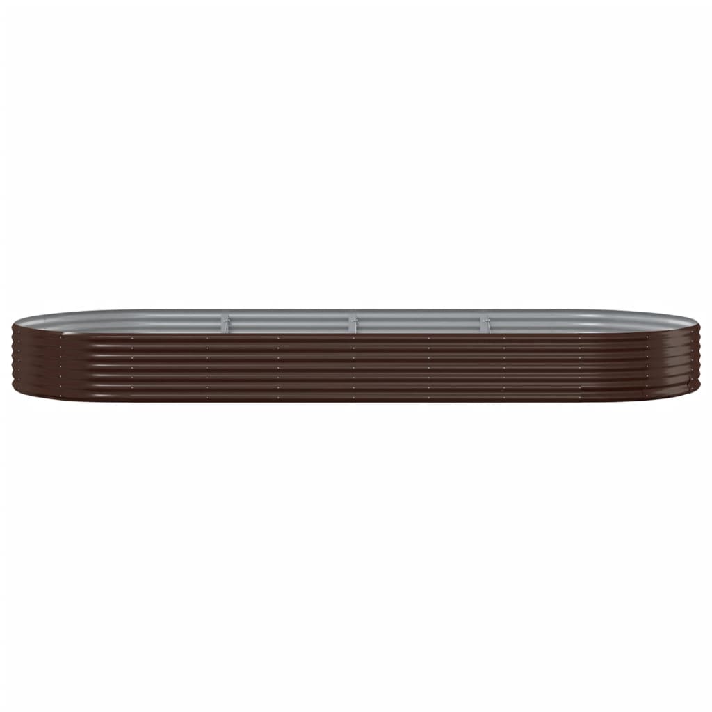 Høybed galvanisert stål 373x140x36 cm brun