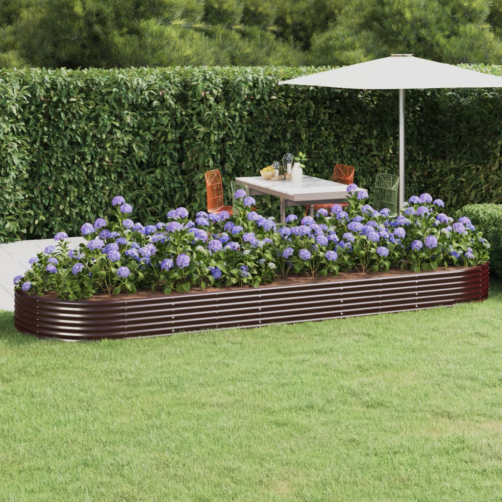 Høybed galvanisert stål 450x140x36 cm brun