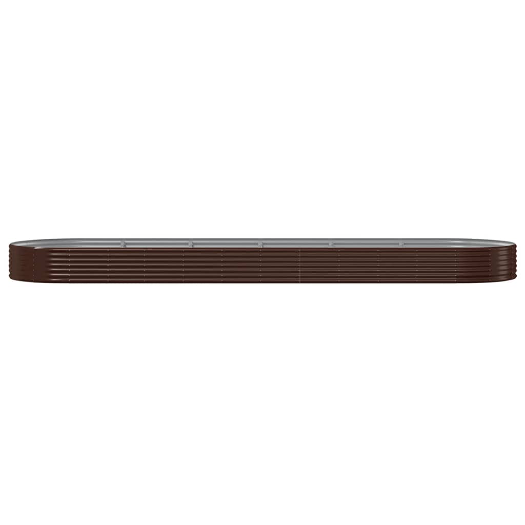 Høybed galvanisert stål 523x140x36 cm brun