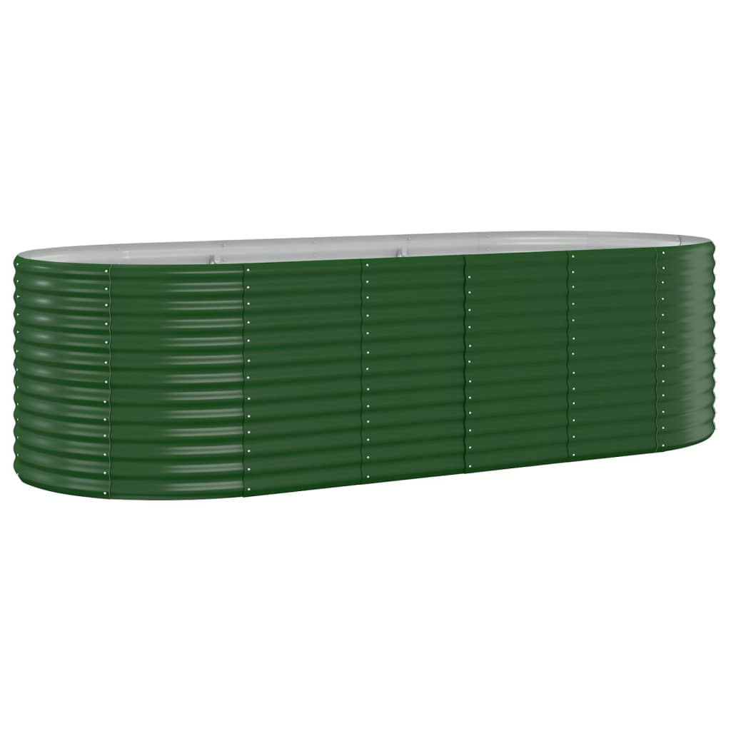Høybed galvanisert stål 249x100x68 cm grønn