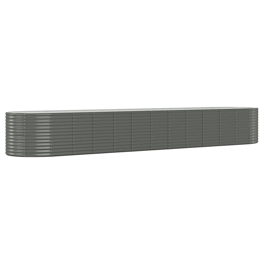 Høybed pulverlakkert stål 507x100x68 cm grå