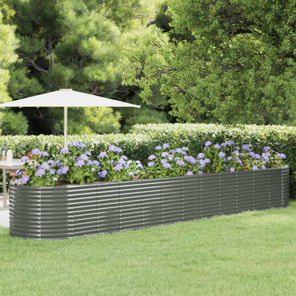 Høybed pulverlakkert stål 507x100x68 cm grå