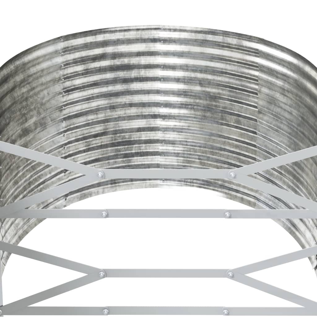 Høybed sølv 507x100x68 cm pulverlakkert stål