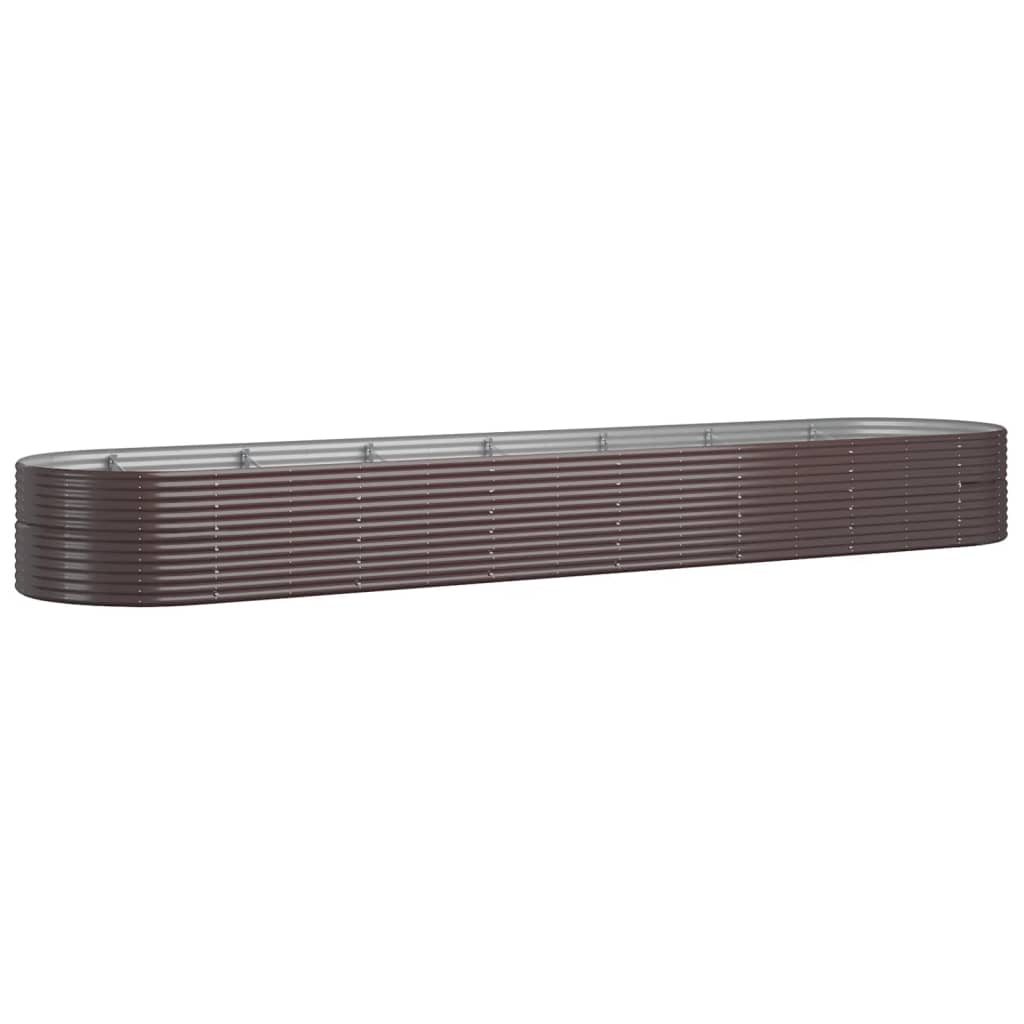 Høybed pulverlakkert stål 584x140x68cm brun