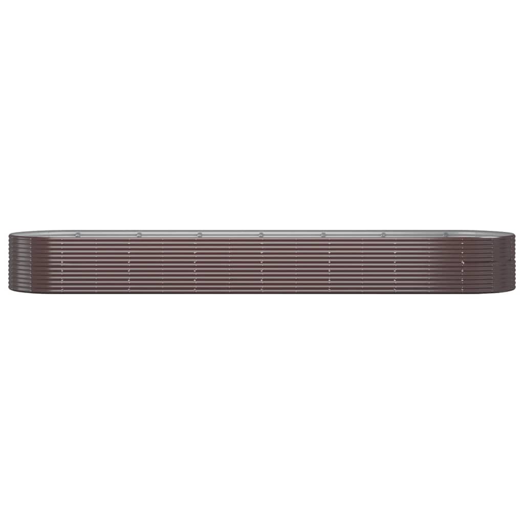 Høybed pulverlakkert stål 584x140x68cm brun