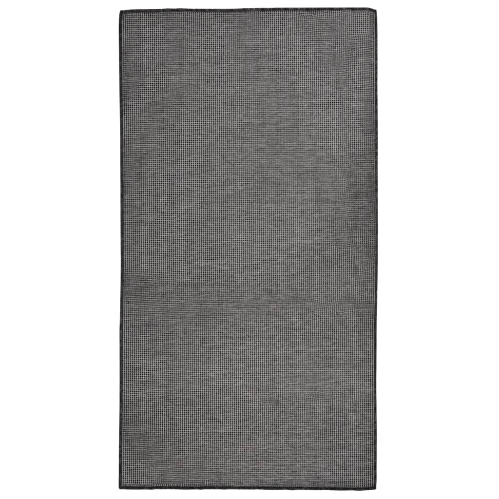 Utendørs flatvevd teppe 80x150 cm grå