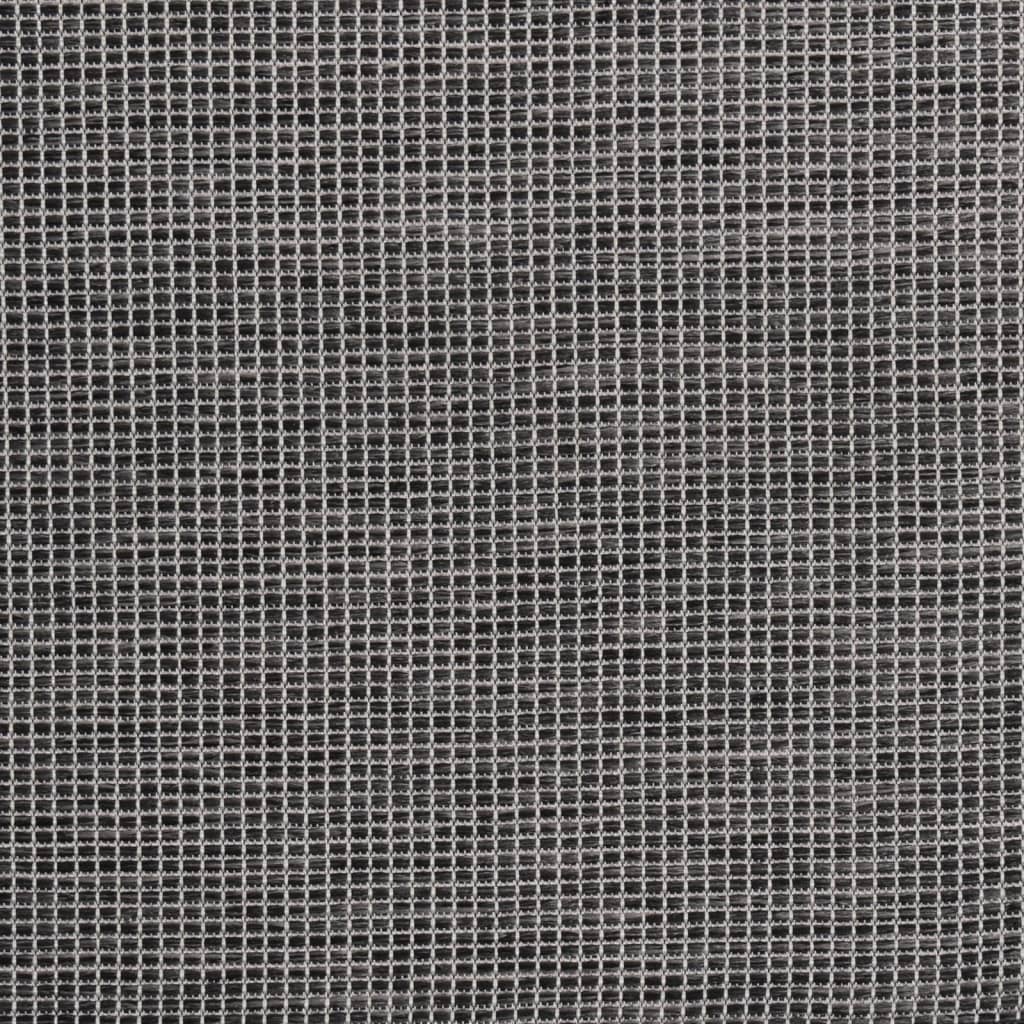 Utendørs flatvevd teppe 80x150 cm grå