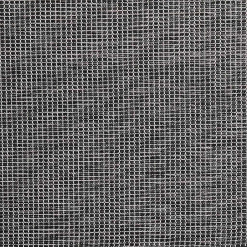 Utendørs flatvevd teppe 120x170 cm grå