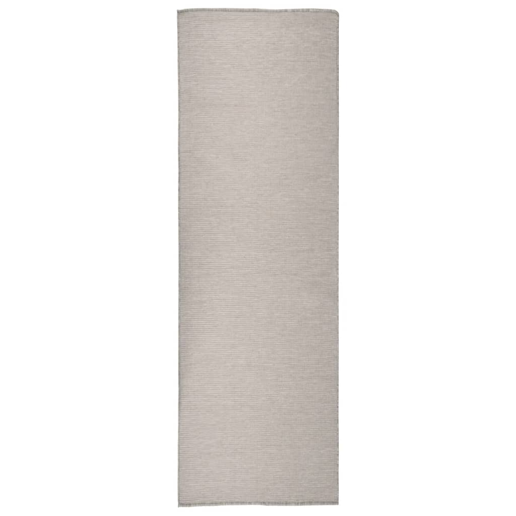 Utendørs flatvevd teppe 80x250 cm lysegrå