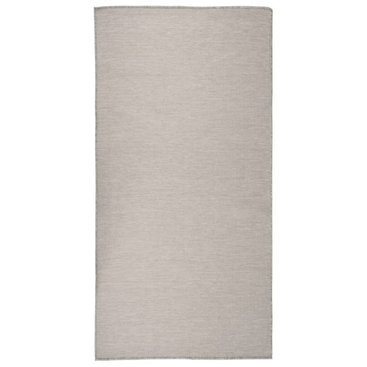 Utendørs flatvevd teppe 100x200 cm lysegrå