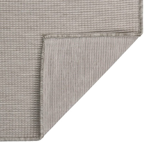 Utendørs flatvevd teppe 100x200 cm lysegrå