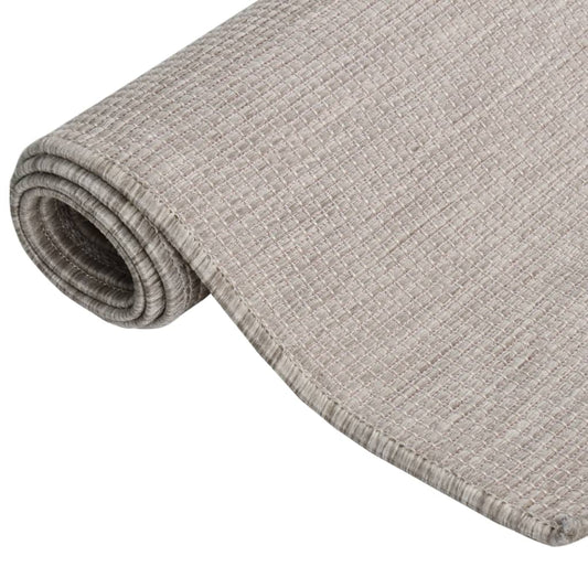 Utendørs flatvevd teppe 100x200 cm lysegrå