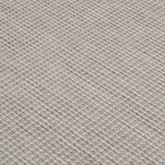 Utendørs flatvevd teppe 100x200 cm lysegrå