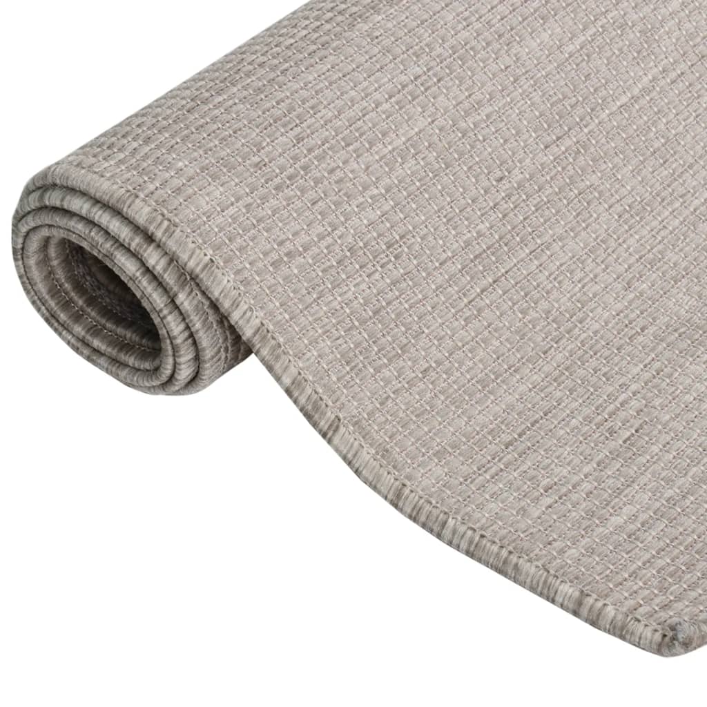 Utendørs flatvevd teppe 120x170 cm lysegrå