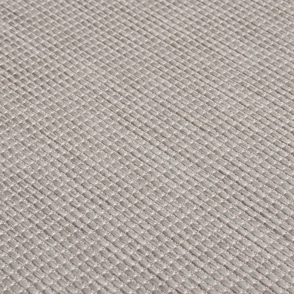 Utendørs flatvevd teppe 140x200 cm lysegrå