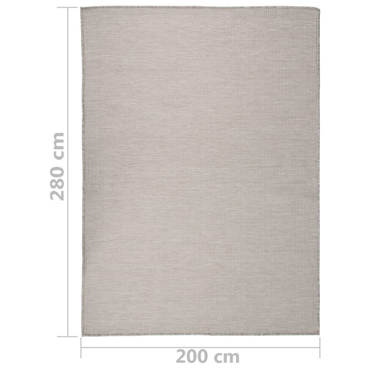 Utendørs flatvevd teppe 200x280 cm lysegrå