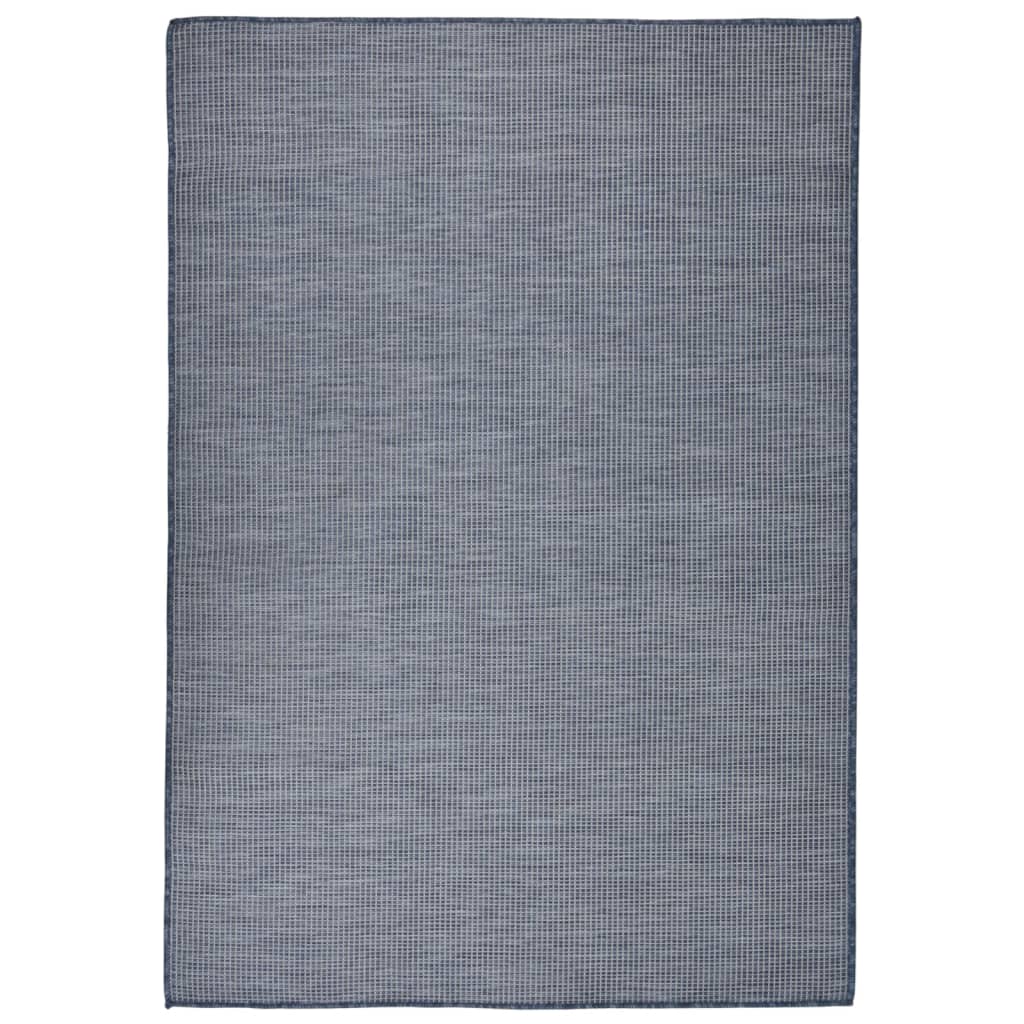 Utendørs flatvevd teppe 160x230 cm blå