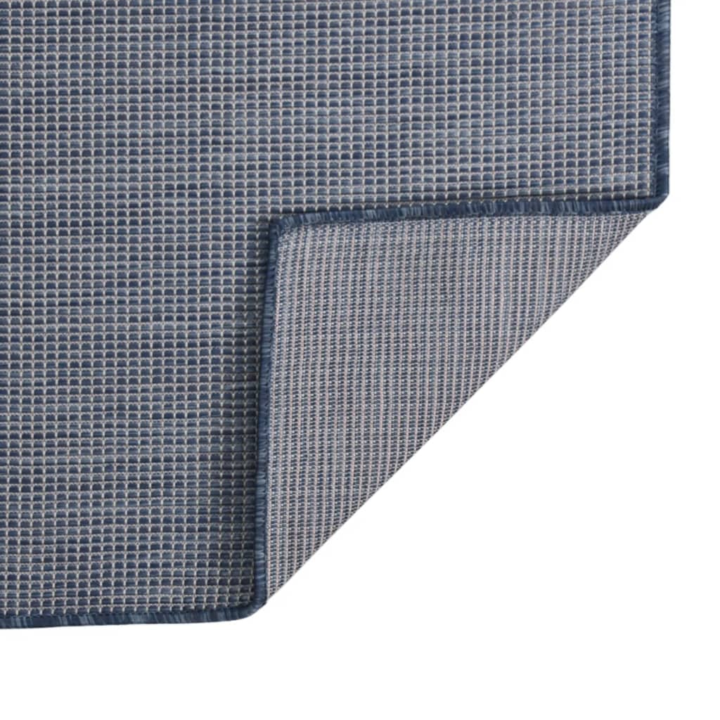 Utendørs flatvevd teppe 160x230 cm blå