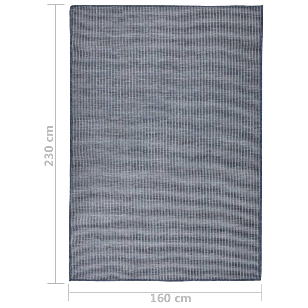 Utendørs flatvevd teppe 160x230 cm blå