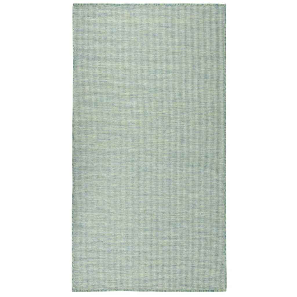 Utendørs flatvevd teppe 140x200 cm turkis