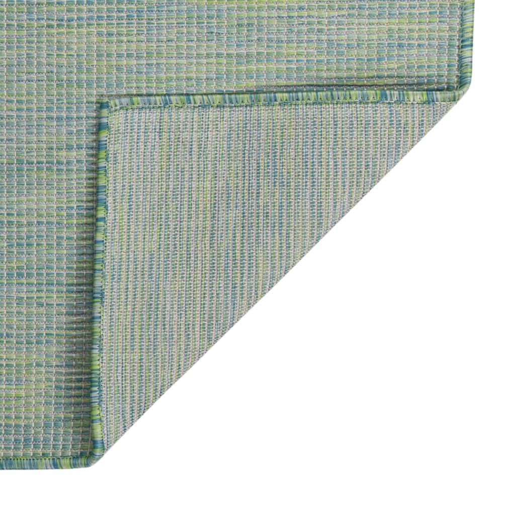 Utendørs flatvevd teppe 140x200 cm turkis
