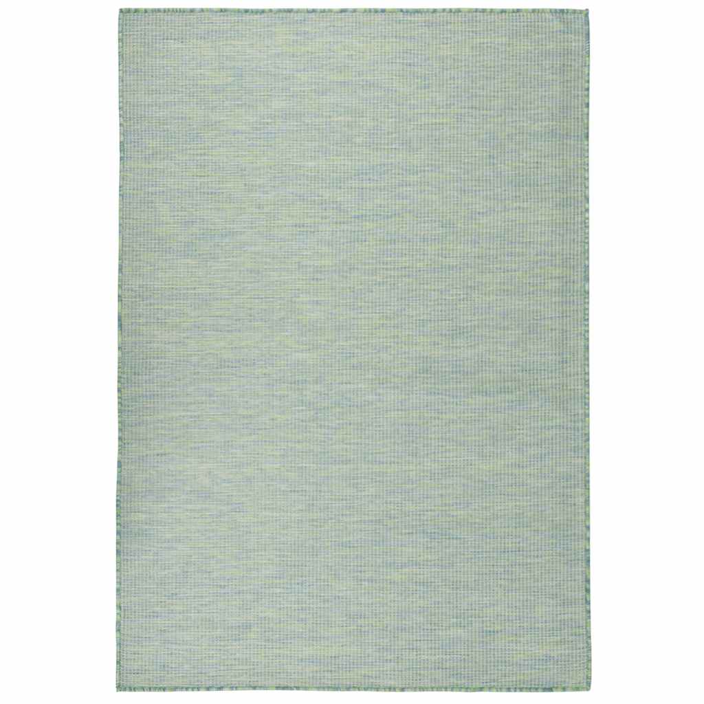 Utendørs flatvevd teppe 160x230 cm turkis
