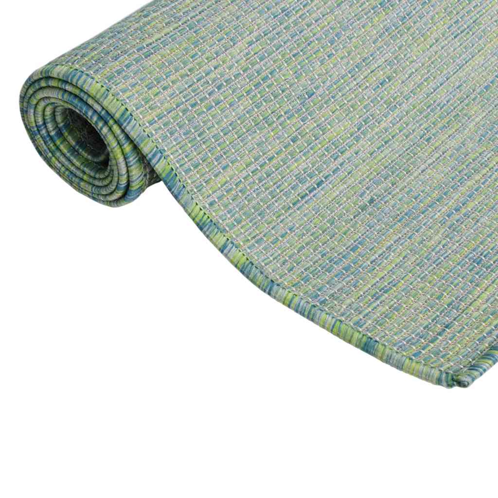 Utendørs flatvevd teppe 160x230 cm turkis