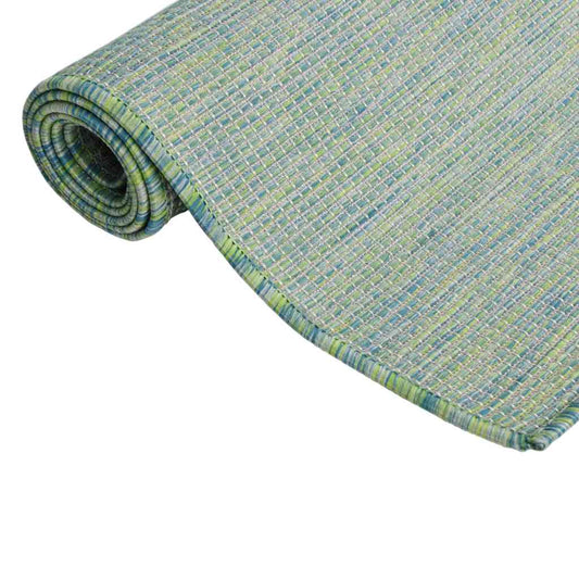Utendørs flatvevd teppe 160x230 cm turkis