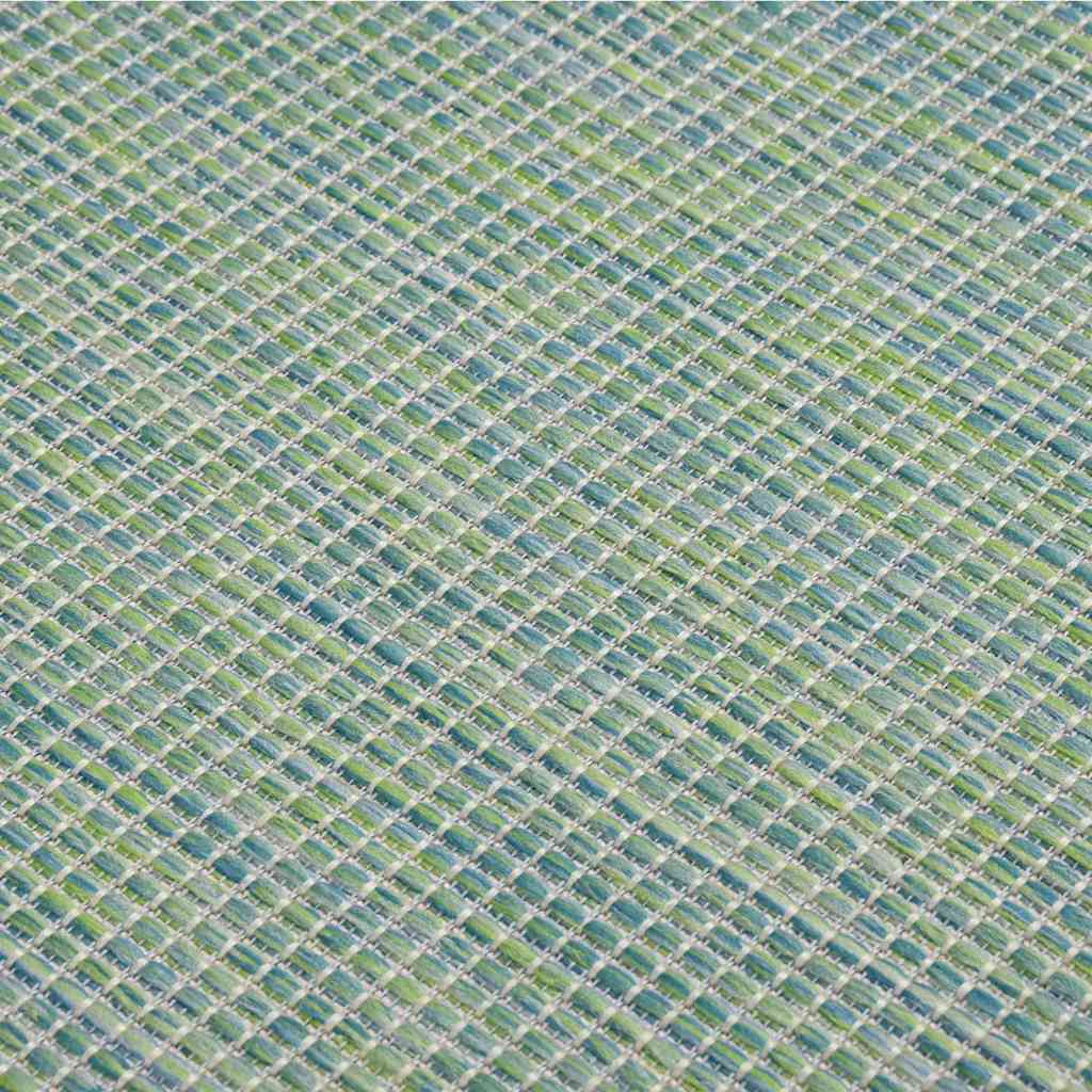 Utendørs flatvevd teppe 160x230 cm turkis