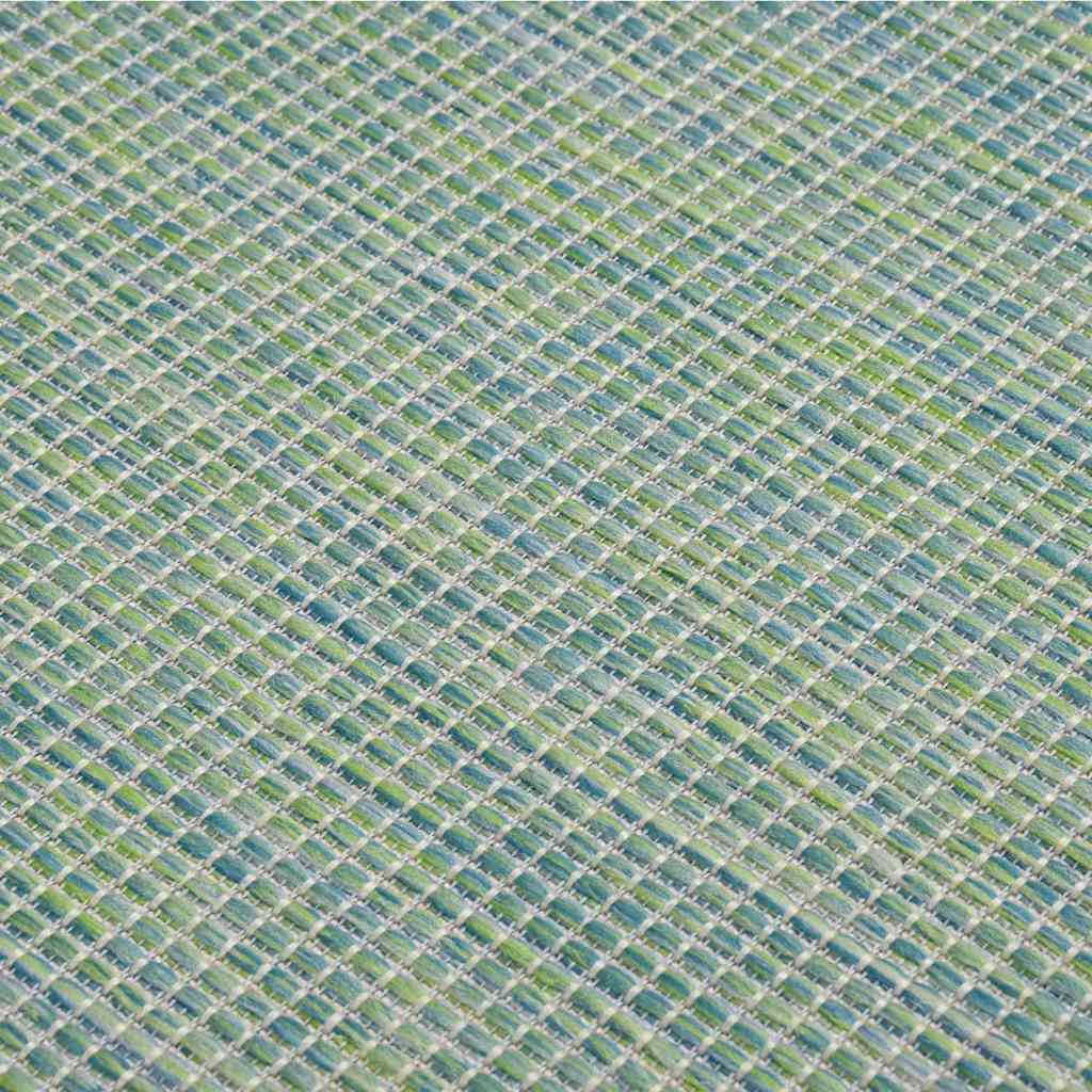 Utendørs flatvevd teppe 200x280 cm turkis