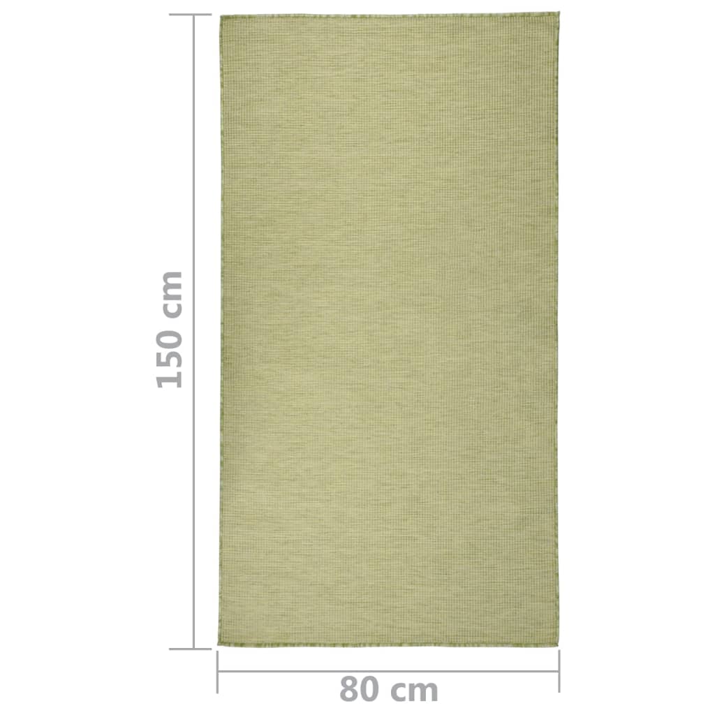 Utendørs flatvevd teppe 80x150 cm grønn