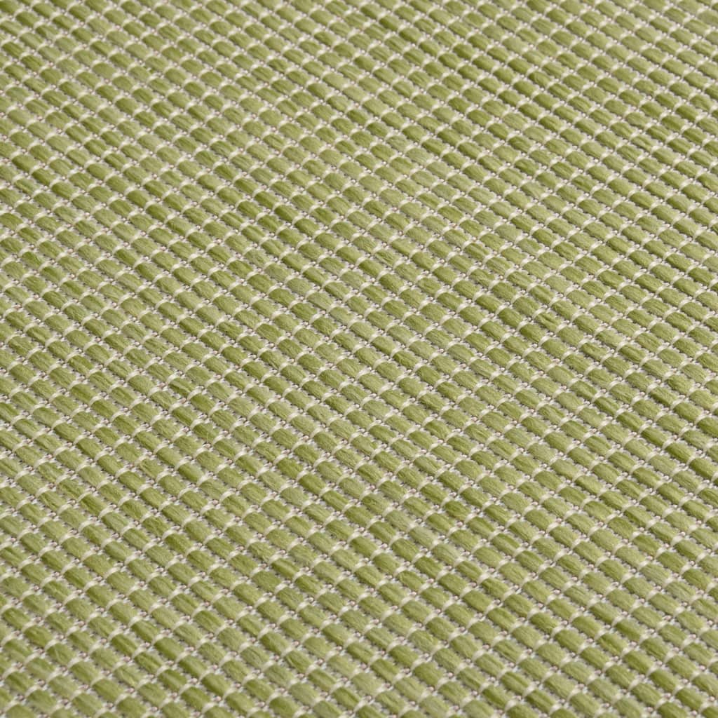 Utendørs flatvevd teppe 80x250 cm grønn