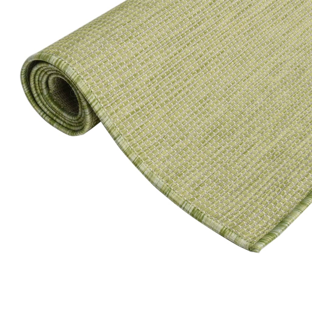 Utendørs flatvevd teppe 120x170 cm grønn