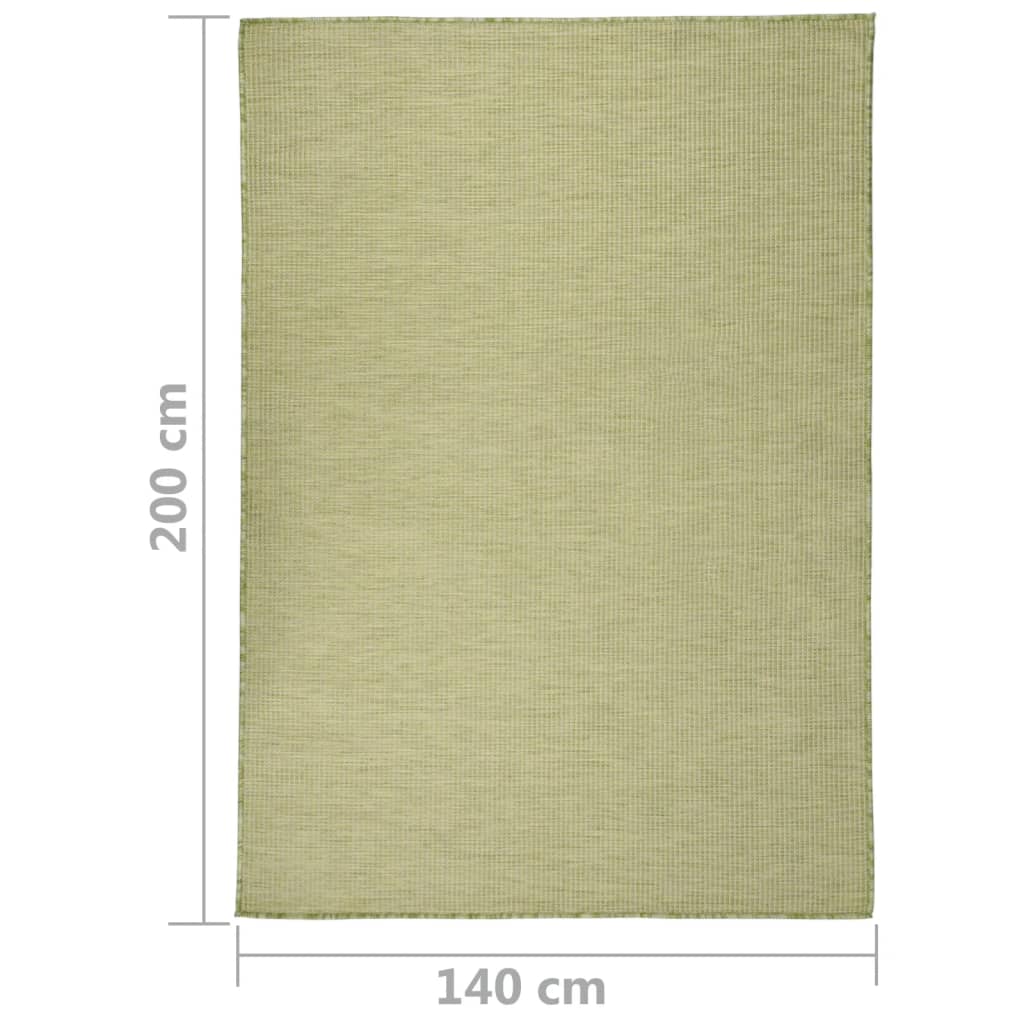 Utendørs flatvevd teppe 140x200 cm grønn