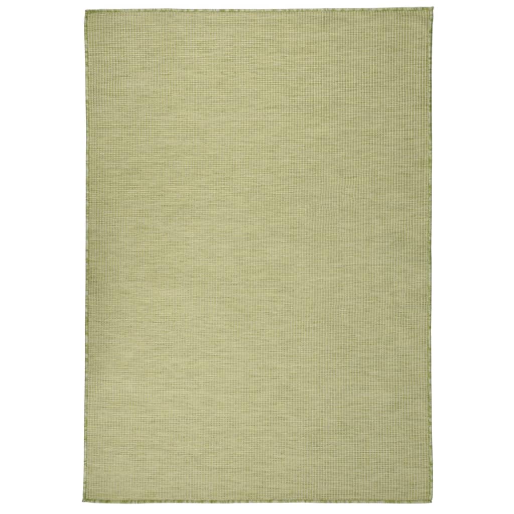 Utendørs flatvevd teppe 160x230 cm grønn
