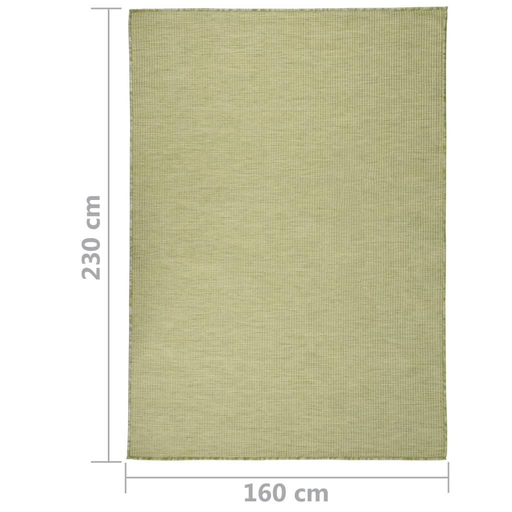 Utendørs flatvevd teppe 160x230 cm grønn