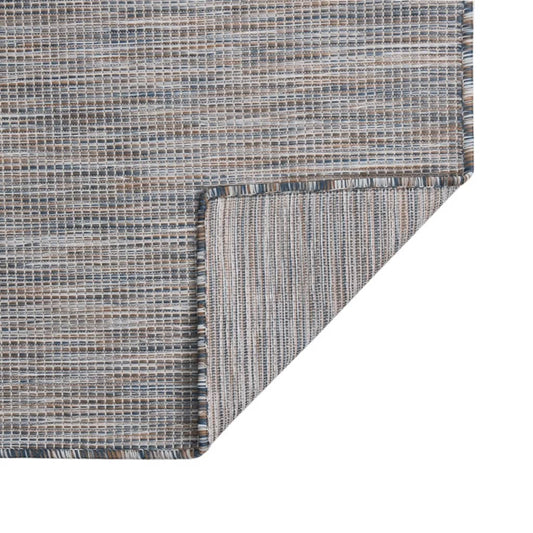 Utendørs flatvevd teppe 160x230 cm brun og blå