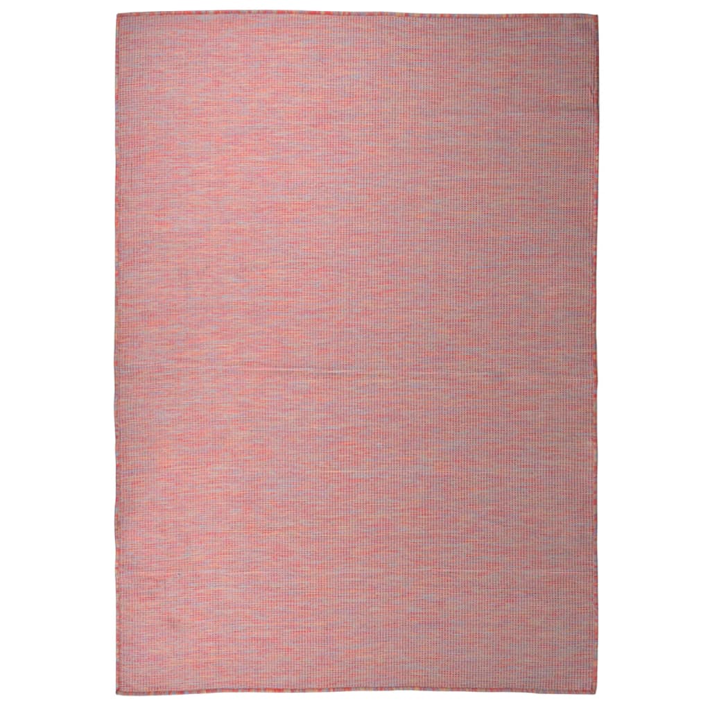 Utendørs flatvevd teppe 140x200 cm rød
