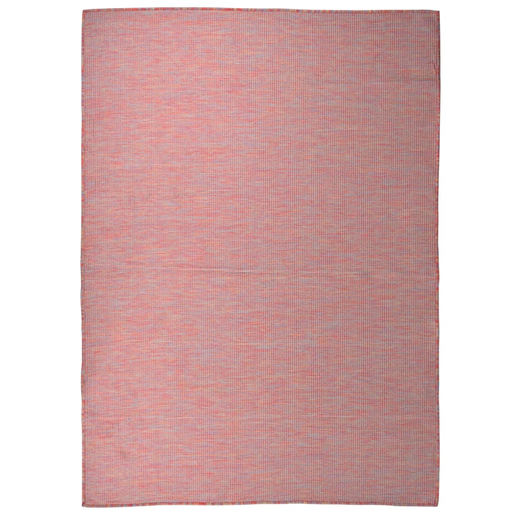 Utendørs flatvevd teppe 200x280 cm rød