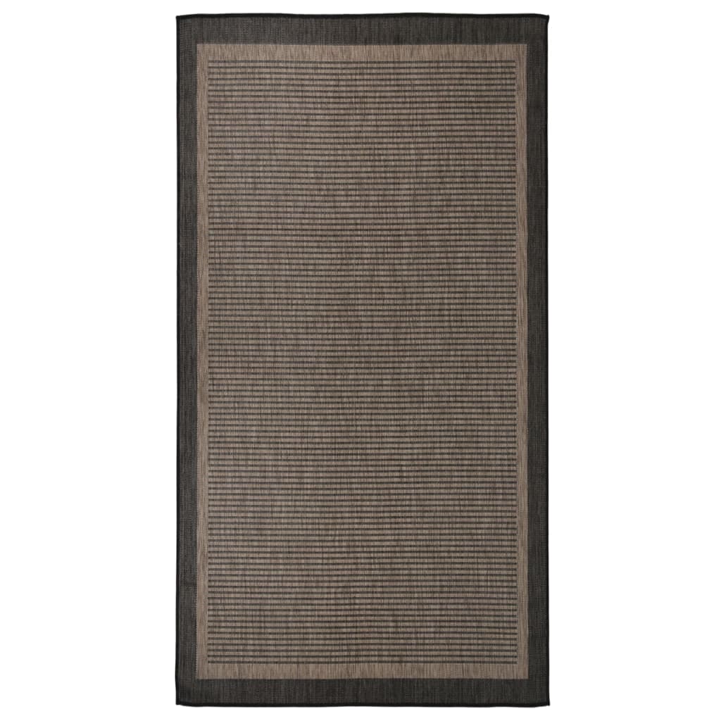 Utendørs flatvevd teppe 80x150 cm mørkebrun