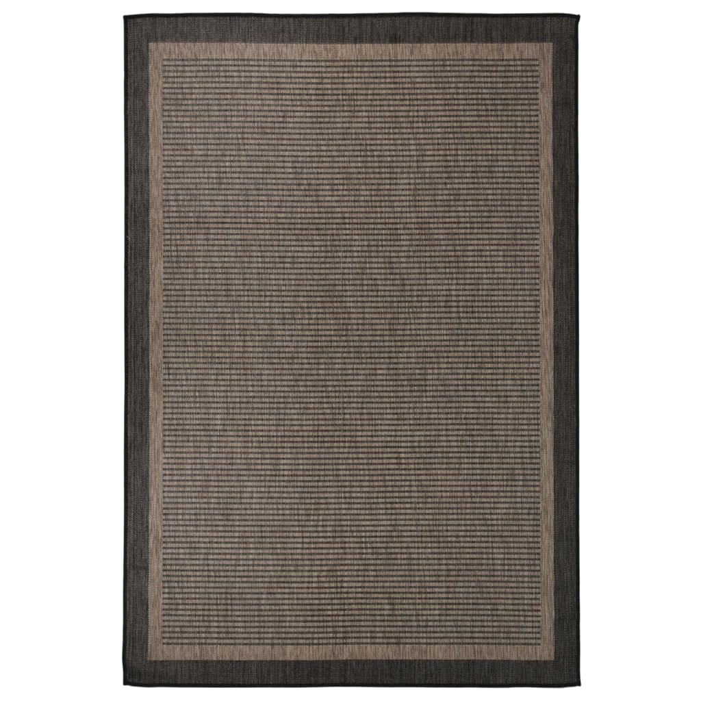 Utendørs flatvevd teppe 160x230 cm mørkebrun