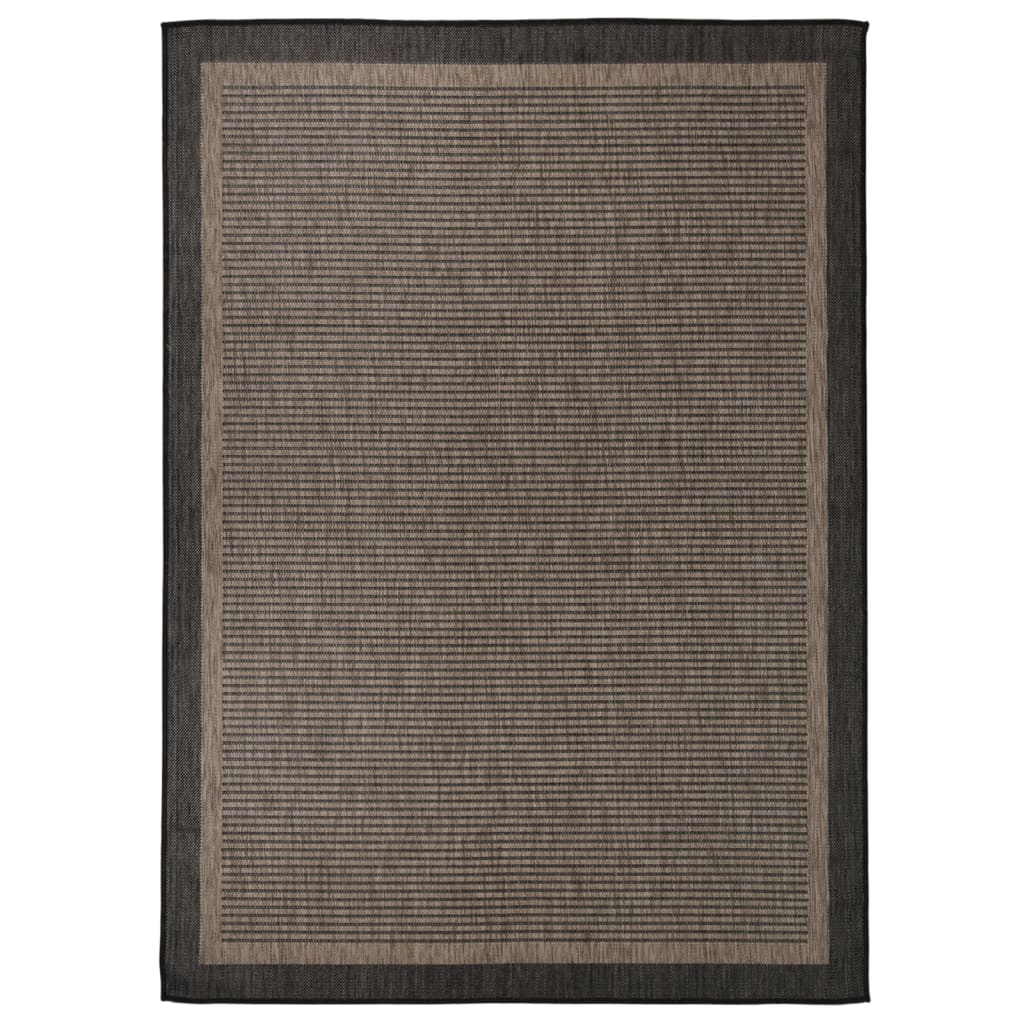 Utendørs flatvevd teppe 200x280 cm mørkebrun