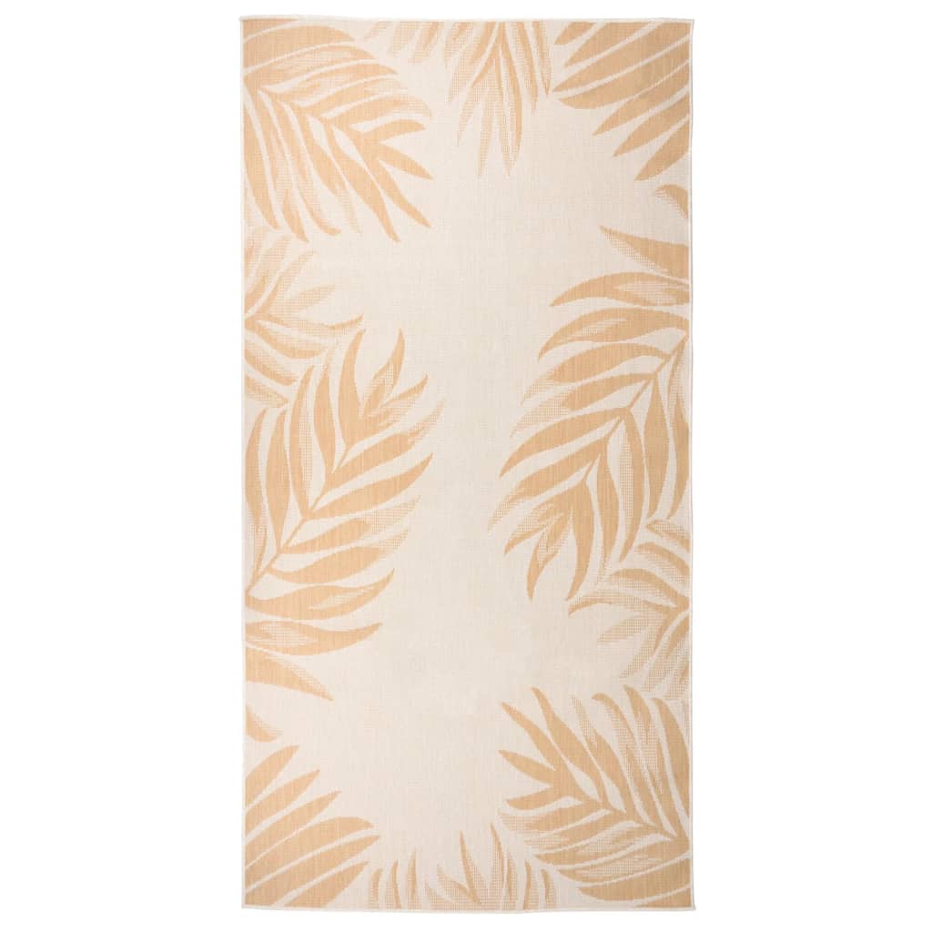 Utendørs flatvevd teppe 100x200 cm bladmønster