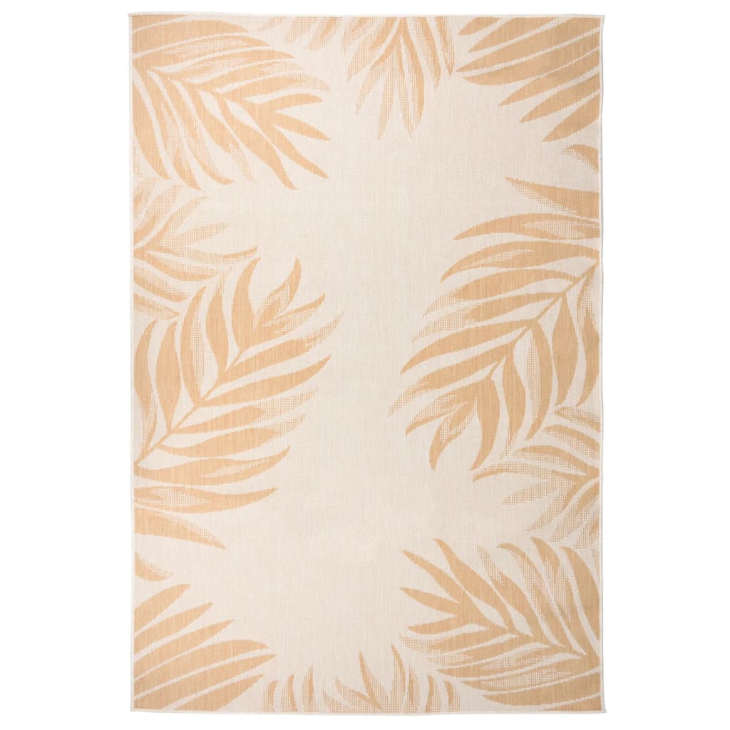 Utendørs flatvevd teppe 160x230 cm bladmønster