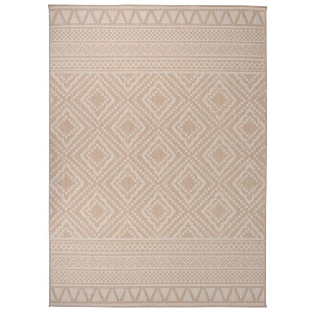 Utendørs flatvevd teppe 200x280 cm brun striper
